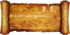 Miklóska Veszta névjegykártya